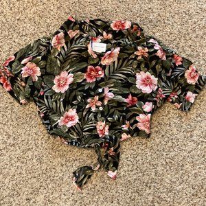 American Eagle Tropical Print Crop Top, XS